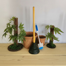 Load image into Gallery viewer, Fun Pot Plant Covers for Toilet Plunger & Scrub Brush Bathroom Humor Artificial Marijuana Pot Plant Home Decor 420 Cannabis Inspired Decorative