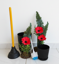 Load image into Gallery viewer, Red Poppy Potty Plants® – Decorative Toilet Plunger & Brush Covers