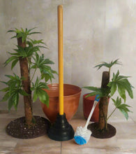Load image into Gallery viewer, Fun Pot Plant Covers for Toilet Plunger & Scrub Brush Bathroom Humor Artificial Marijuana Pot Plant Home Decor 420 Cannabis Inspired Decorative