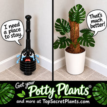 Load image into Gallery viewer, Bellows Toilet Plunger Holder, Bathroom Decor, Hidden Plunger Cover, Monstera Plant, Accordion Plunger Storage
