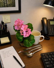 Load image into Gallery viewer, Pink Geranium Reusable Silverware Holder | Office Desk Organizer | Top Secret Plants®