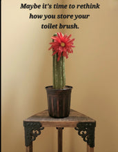 Load image into Gallery viewer, Cactus Blossom Toilet Scrub Brush Container Southwest Bathroom Decor