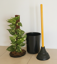 Load image into Gallery viewer, Toilet Plunger Storage Looks Like Variegated Pothos Plant Bathroom Decor Potty Plants
