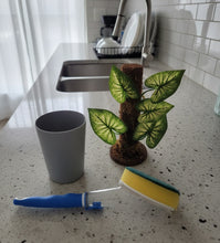 Load image into Gallery viewer, Kitchen Dishes Sponge Scrubber Container Looks Like Arrowhead Plant
