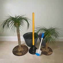 Load image into Gallery viewer, Palm Trees Toilet Plunger and Scrub Brush Covers Set Beach Theme Bathroom Accessories Island Decor for Cleaning Tools
