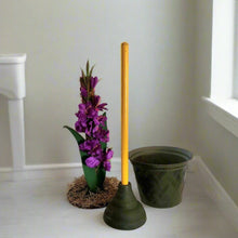 Load image into Gallery viewer, Toilet Plunger Cover Purple Iris Pink Flowers Disguise Your Bathroom Tools Garden Decor With POTTY PLANTS
