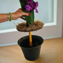 Load image into Gallery viewer, Toilet Plunger Cover Purple Iris Pink Flowers Disguise Your Bathroom Tools Garden Decor With POTTY PLANTS
