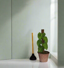 Load image into Gallery viewer, Philodendron Toilet Plunger Cover Container Leafy POTTY PLANT Bathroom Decor
