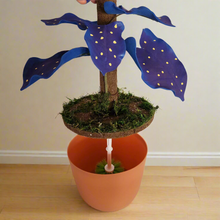 Load image into Gallery viewer, Indigo Polka Arrowhead Plant POTTY PLANTS Fun Toilet Scrub Brush Cover for Plant Lovers
