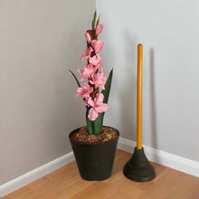 Load image into Gallery viewer, Toilet Plunger Cover Purple Iris Pink Flowers Disguise Your Bathroom Tools Garden Decor With POTTY PLANTS
