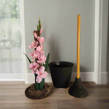 Load image into Gallery viewer, Toilet Plunger Cover Purple Iris Pink Flowers Disguise Your Bathroom Tools Garden Decor With POTTY PLANTS
