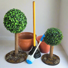 Load image into Gallery viewer, Topiary Trees interior design decor disguise hide cover bathroom toilet plunger scrub brush bowl cleaner Potty Plants
