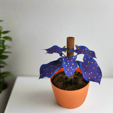 Load image into Gallery viewer, Indigo Polka Arrowhead Plant POTTY PLANTS Fun Toilet Scrub Brush Cover for Plant Lovers
