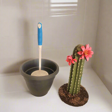 Load image into Gallery viewer, Toilet Brush Holder Cactus Blossom Container Caddy for Bowl Brush Southwest Decor Bathroom Succulent

