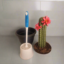 Load image into Gallery viewer, Toilet Brush Holder Cactus Blossom Container Caddy for Bowl Brush Southwest Decor Bathroom Succulent
