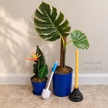 Load image into Gallery viewer, Monstera &amp; Bird of Paradise Potty Plants® Toilet Plunger and Brush Container Holders
