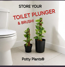 Load image into Gallery viewer, Pothos Potty Plants®️ toilet plunger and scrub brush containers
